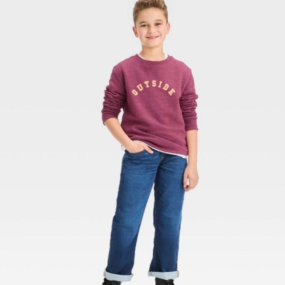 Boys’ Athletic Straight Pull-On Pants Cat & Jack Dark Wash